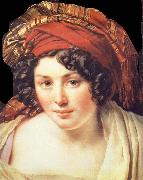 Anne-Louis Girodet-Trioson Head of Young Woman Wearing a Turban Sweden oil painting artist